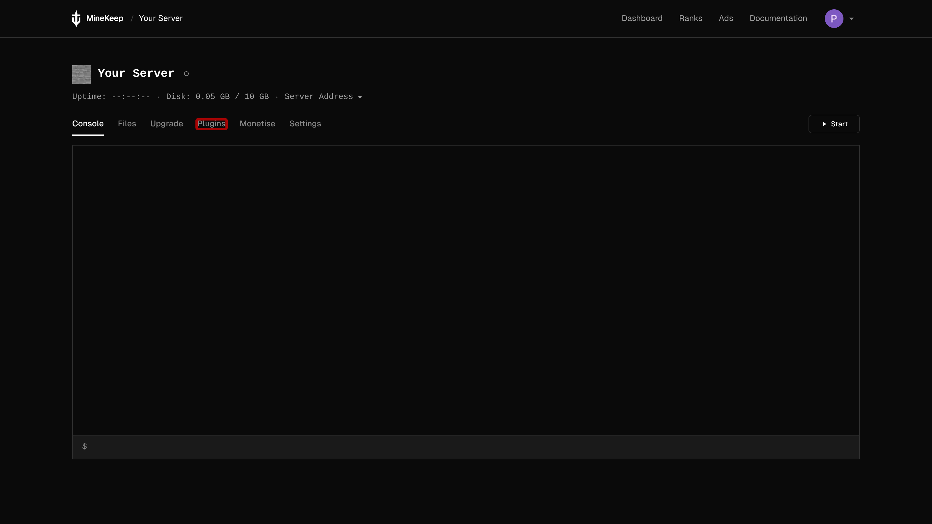 Navigating to the Plugins tab